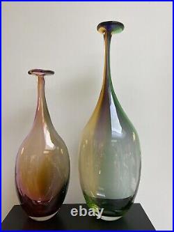 Two Kosta Boda Fidji Vases (large 45cm & medium 35cm) Boxed New by Kjell Engman