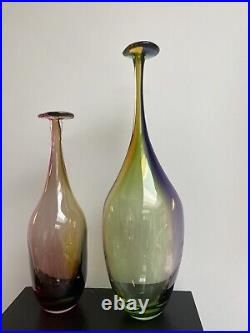 Two Kosta Boda Fidji Vases (large 45cm & medium 35cm) Boxed New by Kjell Engman