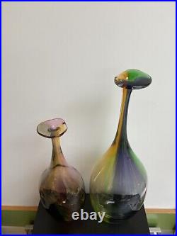 Two Kosta Boda Fidji Vases (large 45cm & medium 35cm) Boxed New by Kjell Engman