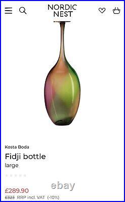 Two Kosta Boda Fidji Vases (large 45cm & medium 35cm) Boxed New by Kjell Engman