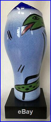 Ulrica Hydman Vallien Light Blue XL Glass Vase Open Minds Kosta Boda Sweden 14