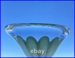 VICKE LINDSTRAND KOSTA BODA Bowl Green Clear Solid Art Glass, 1950's, H3-4