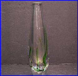 VICKE LINDSTRAND KOSTA BODA Vase Abstracta Solid Art Glass Signed 9.5 tall