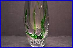 VICKE LINDSTRAND KOSTA BODA Vase Abstracta Solid Art Glass Signed 9.5 tall