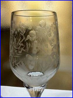 VICKE LINDSTRAND KOSTA Cut & Etched Glass Floral Pattern Lidded Vase Candy Jar