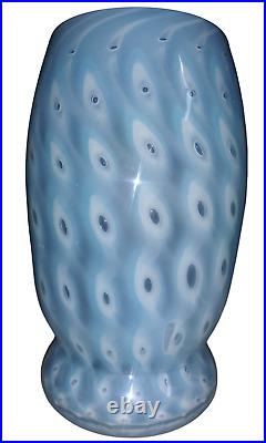 VTG Kosta Boda. MCM Blue Controlled Bubble Glass Hand Blown Textured Vase RARE