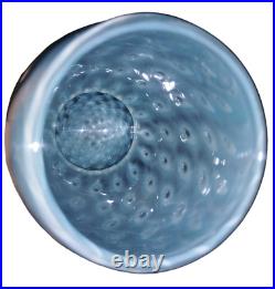 VTG Kosta Boda MCM Blue Controlled Bubble Glass Hand Blown Textured Vase RARE