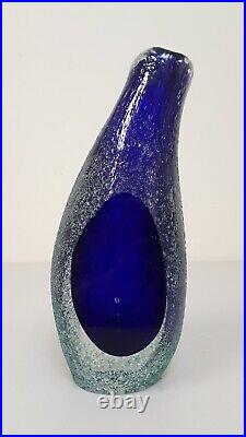 VTG MCM Kosta Boda Monica Backstrom Art Glass Vase Sculpture Moonlanding Faceted