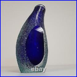 VTG MCM Kosta Boda Monica Backstrom Art Glass Vase Sculpture Moonlanding Faceted