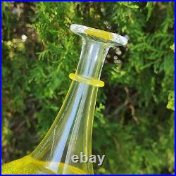 VTG Signed Bertil Vallien Kosta Boda Yellow Satellite Glass Vase Bottle 89252