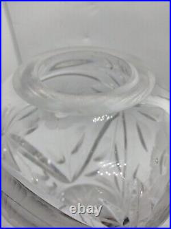VTG Signed Kosta Boda Hand Cut Etched Crystal Vase Sweden Floral Flowers
