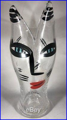 Very Rare Kosta Boda Ulrica Hv 12 3/4 Clear Bubble Glass Vase Open Minds