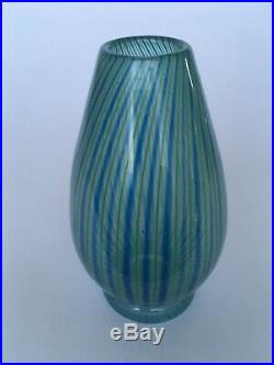 Vicke Lindstrand Colora Unik(Unique) green& blue Vase, Kosta, Sweden