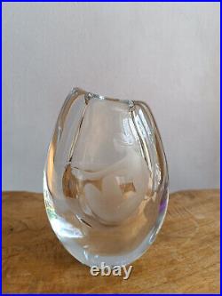 Vicke Lindstrand Crystal Vase (1904-1983) Signed Kosta Boda Woman in Bath