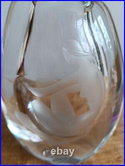 Vicke Lindstrand Crystal Vase (1904-1983) Signed Kosta Boda Woman in Bath