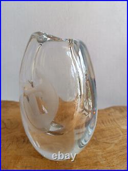 Vicke Lindstrand Crystal Vase (1904-1983) Signed Kosta Boda Woman in Bath