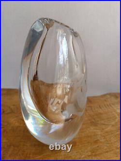 Vicke Lindstrand Crystal Vase (1904-1983) Signed Kosta Boda Woman in Bath