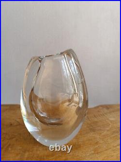 Vicke Lindstrand Crystal Vase (1904-1983) Signed Kosta Boda Woman in Bath