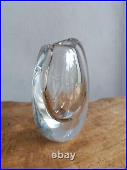 Vicke Lindstrand Crystal Vase (1904-1983) Signed Kosta Boda Woman in Bath