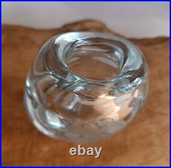 Vicke Lindstrand Crystal Vase (1904-1983) Signed Kosta Boda Woman in Bath