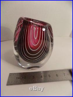 Vicke Lindstrand Kosta Boda Zebra LH1115 Crystal Scandinavian Glass Vase