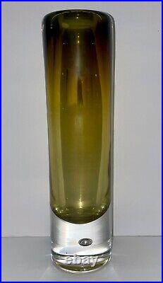 Vicke Lindstrand Suspended Bubble 11 Tall MCM Vase Produced by Kosta in Sweden