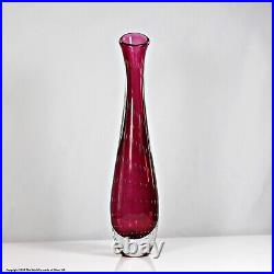 Vicke Lindstrand for Kosta, large red controlled bubble vase