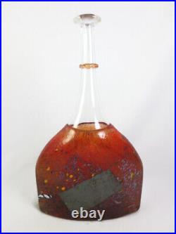 Vintage 12 Satellite Vase Bertil Vallien Kosta Boda Orange Red Art Glass Signed