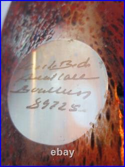 Vintage 12 Satellite Vase Bertil Vallien Kosta Boda Orange Red Art Glass Signed