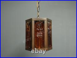 Vintage 1950s/1960s copper hanging lantern ceiling light Erik Hoglund kosta boda