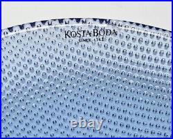 Vintage 1960s Kosta Boda Goran Warff Bumpy Blue Art Glass Bowl 7
