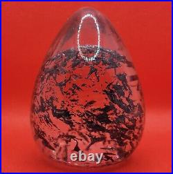 Vintage 1970s Kosta Boda Art Glass Egg Paperweight 3.5 Tall Clear