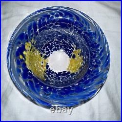Vintage 1980's Kosta Boda Afors Art Glass Bowl Signed By Ulrica Hydman Vallien