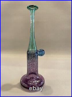 Vintage 8.5 Signed Kosta Boda Glass Bi Color Bud Table Vase