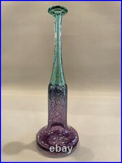 Vintage 8.5 Signed Kosta Boda Glass Bi Color Bud Table Vase
