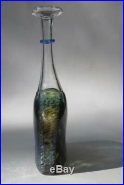 Vintage 90s Swedish Art Glass Bertil Vallien Kosta Boda Satellite 7 Bottle Vase