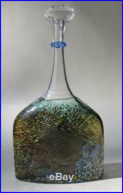 Vintage 90s Swedish Art Glass Bertil Vallien Kosta Boda Satellite 7 Bottle Vase