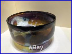 Vintage Ann Warff Acid Etched Bowl For Kosta Boda Seal Motifs