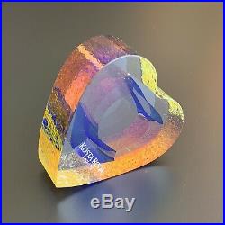 Vintage Bertie Valien Kosta Boda Sweden Mini Art Glass Heart Sculpture