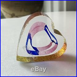 Vintage Bertie Valien Kosta Boda Sweden Mini Art Glass Heart Sculpture