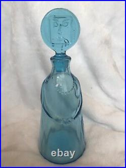 Vintage Erik Hogland Blue Glass People Decanter Female Kosta Boda