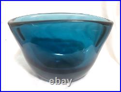 Vintage Estate KOSTA BODA Blue Art Glass Vase/Bowl Signed and Numbered