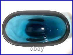 Vintage Estate KOSTA BODA Blue Art Glass Vase/Bowl Signed and Numbered