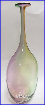 Vintage Extra Large 18 Tall Kosta Boda Fidji Glass Bottle Vase Signed Engman