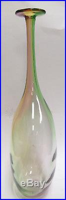 Vintage Extra Large 18 Tall Kosta Boda Fidji Glass Bottle Vase Signed Engman