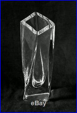 Vintage Göran Wärff Kosta Boda Sweden Modernist heavy crystal vase 8.75 inches