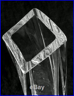 Vintage Göran Wärff Kosta Boda Sweden Modernist heavy crystal vase 8.75 inches