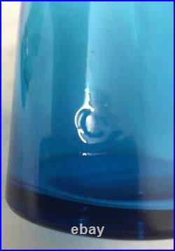 Vintage Green & Blue Eric Hoglund Studio Glass Neiman Marcus Face Decanters