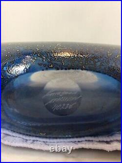 Vintage KOSTA BODA Bertil Vallien Reef Collection Fish Blue Art Glass Vase 9