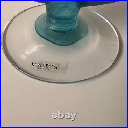Vintage KOSTA BODA Kjell Engmann Bon Bon Orange Blue Art Glass Vase SIGNED